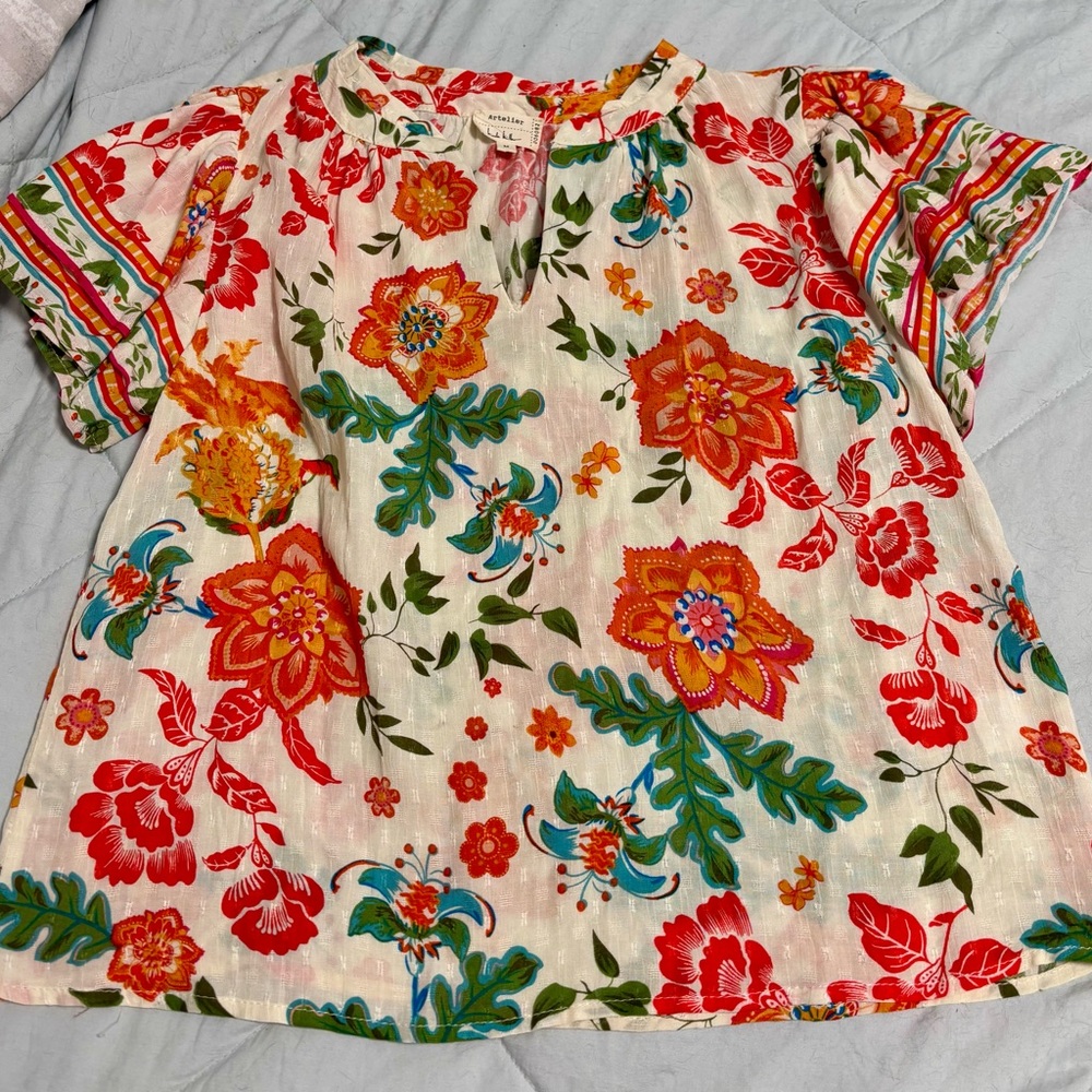 Floral Multicolor Blouse  - size medium